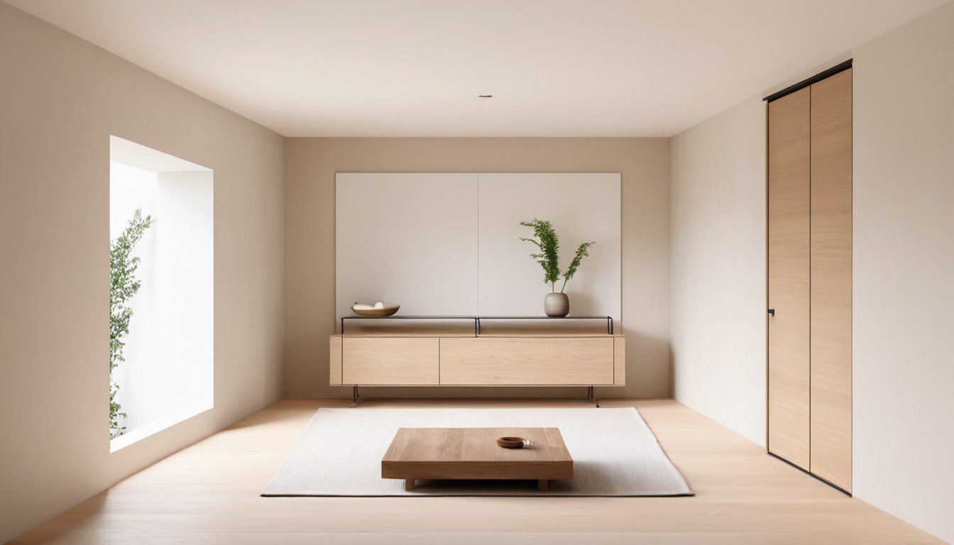 Japandi living room concept